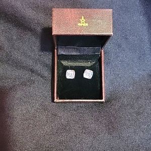 🆕️ 14K White Gold Plated 3.40 Ct Lab created Stimulated Solitaire Stud Earrings